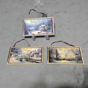 Lot Of 3 Vintage Kurt S.Adler Thomas Kinkade Painter Of Light Ornaments